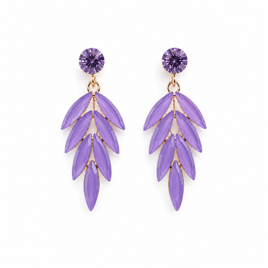 Vintažiniai stiklo auskarai „Fairies“ ✨- Lavender