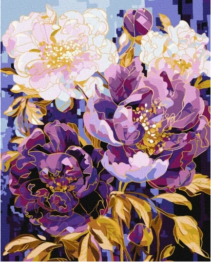 Tapyba pagal skaičius: GĖLIŲ KALEIDOSKOPAS 40x50 cm