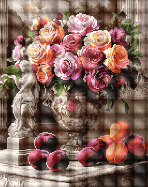 Deimantinė mozaika: KARALIŠKOS ROŽĖS 40x50 cm