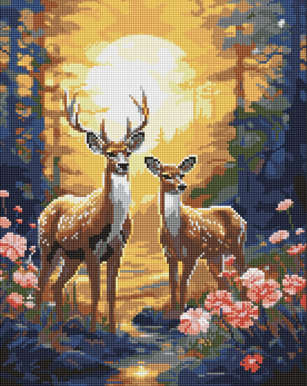 Deimantinė mozaika: MIŠKO KARALIAI 40x50 cm