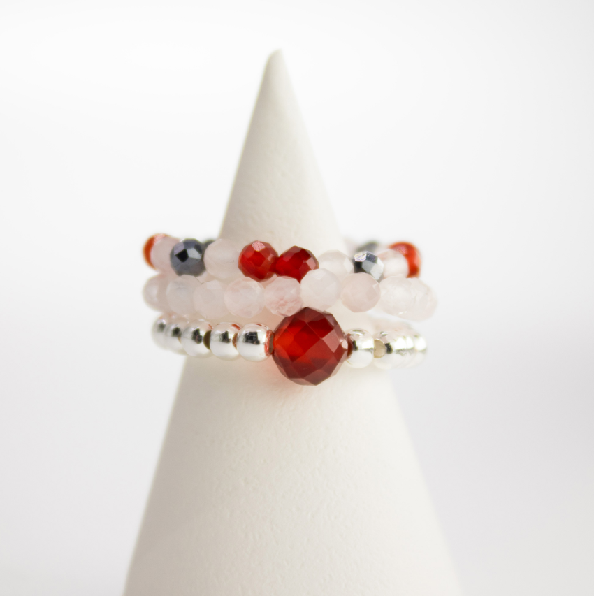 NYMPH SPIRIT: Natūralių akmenų žiedų rinkinys - Meilė ir liepsna ❤️🔥
