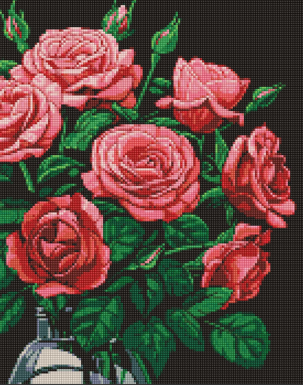 Deimantinė mozaika: ROŽIŲ PRABANGA 40x50 cm
