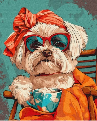 Tapyba pagal skaičius: SHIH TZU 40x50 cm
