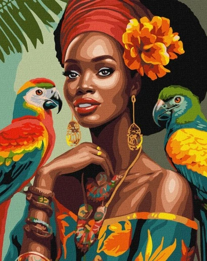 Tapyba pagal skaičius: AFRIKOS GROŽIS 40x50 cm