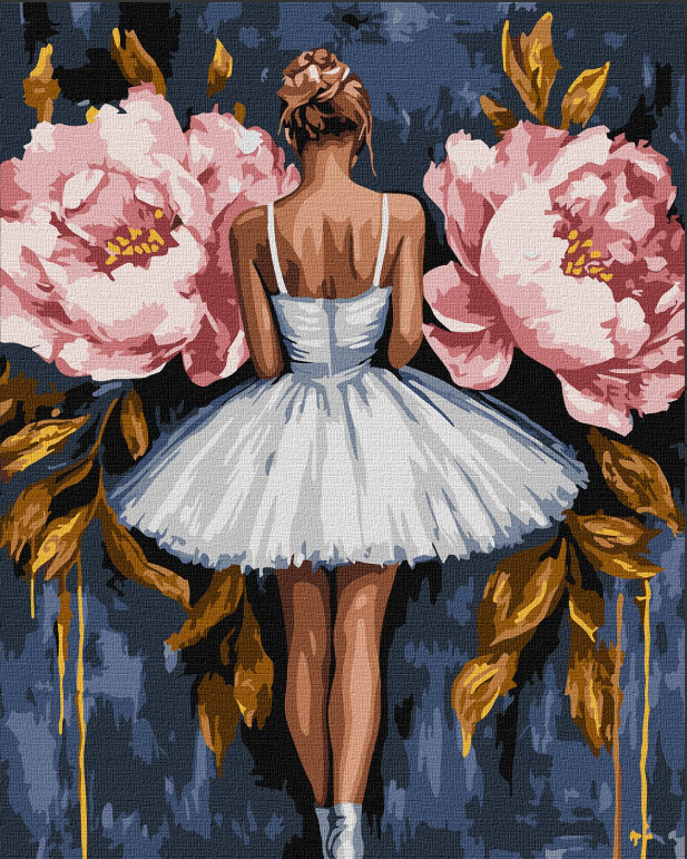 Tapyba pagal skaičius: BALERINA BIJŪNUOSE 40x50 cm