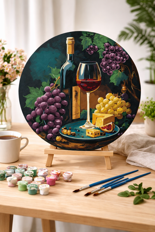 Tapyba pagal skaičius - apvalus: IŠSKIRTINIS SKONIS ⌀ 39 cm