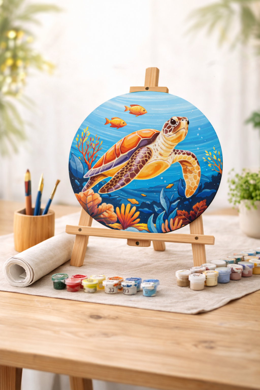 Tapyba pagal skaičius – apvalus: VIDINĖ TĖKMĖ ⌀ 26 cm