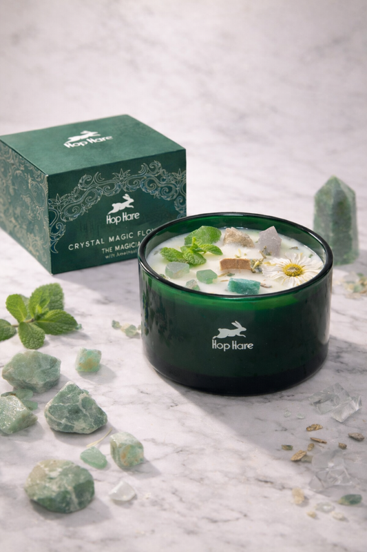 VELHO · Soijavahakynttilä jadekristalleilla