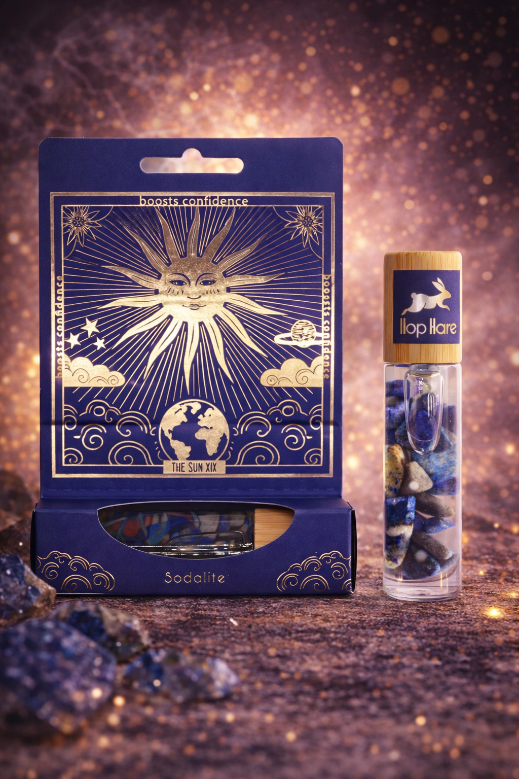 Ritualinis aliejus su kristalu – SAULĖ (Sodalitas) 10 ml