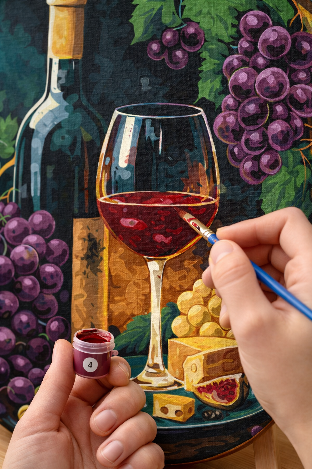 Tapyba pagal skaičius - apvalus: IŠSKIRTINIS SKONIS ⌀ 39 cm