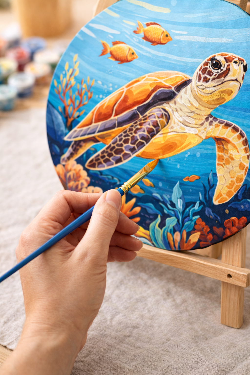 Tapyba pagal skaičius – apvalus: VIDINĖ TĖKMĖ ⌀ 26 cm