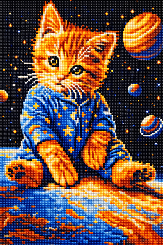 Deimantinė mozaika: GALAKTIKOS KATINĖLIS 30x40 cm