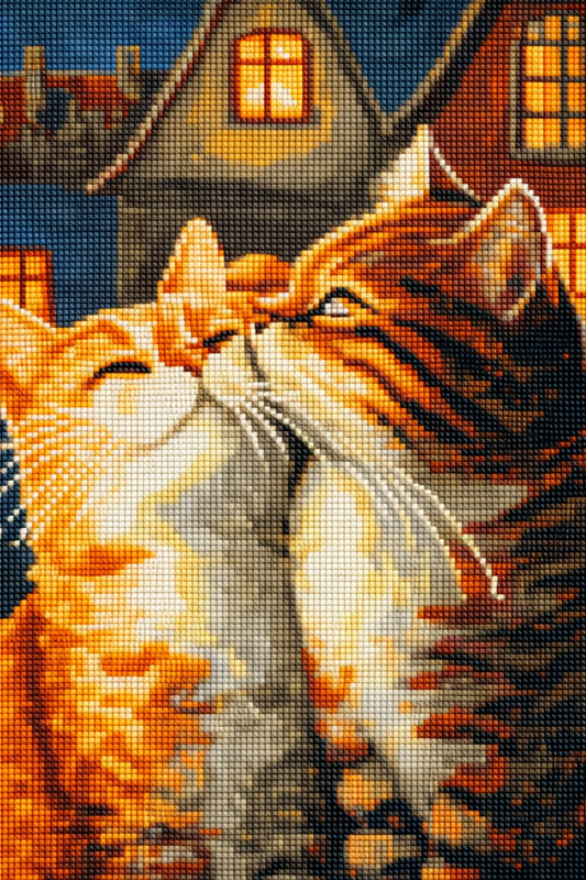 Deimantinė mozaika: KAČIŲ MEILĖ 30x40 cm