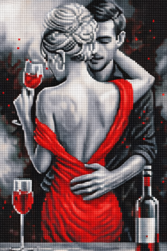 Deimantinė mozaika: RAUDONA MEILĖ 30x40 cm