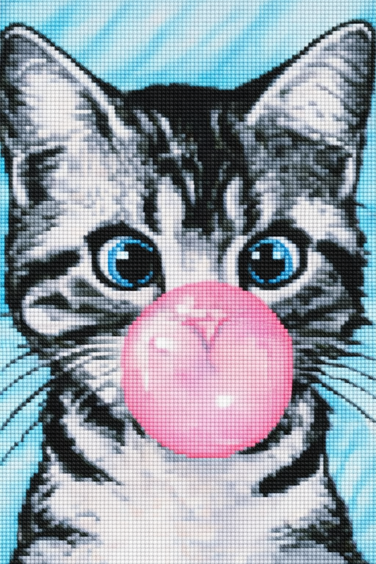 Deimantinė mozaika: ŽAISMINGAS KATINĖLIS 30x40 cm