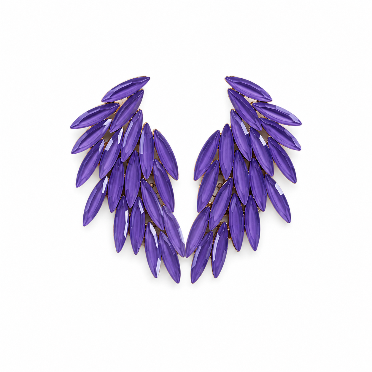 Vintažiniai stiklo auskarai „Angel Wings“ ✨- Lavender