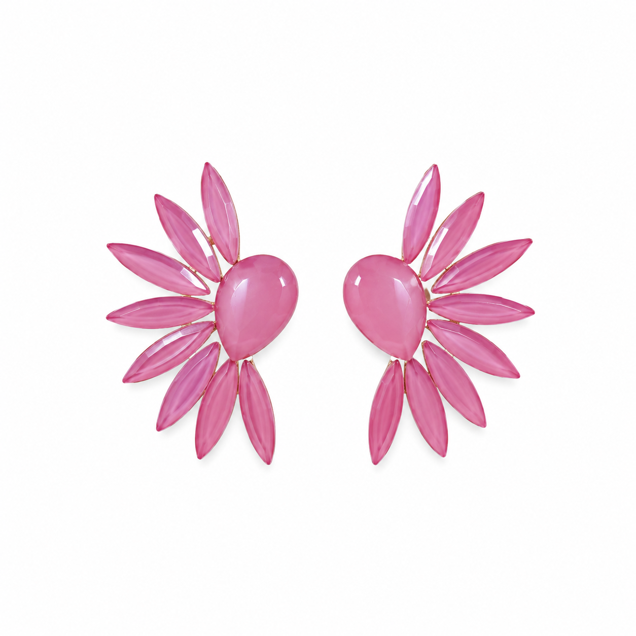 Vintažiniai stiklo auskarai „Angel Wings“ ✨- Rose Quartz