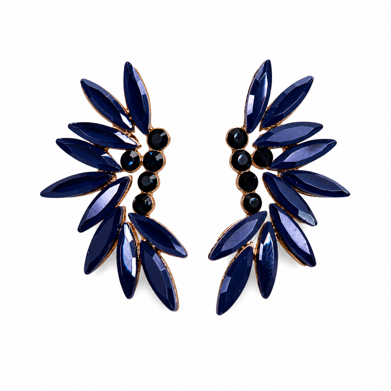 Vintažiniai stiklo auskarai „Fairies“ ✨- Royal Blue