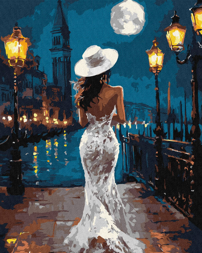 Maalaa numeroiden mukaan: Nainen kuunvalossa 40x50 cm