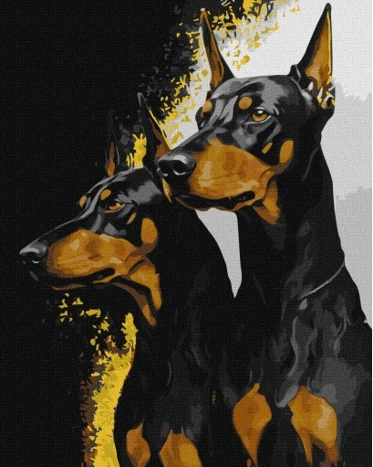 Tapyba pagal skaičius: DOBERMANŲ PINČERIS 40x50 cm