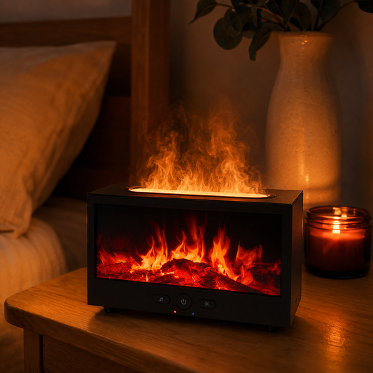 Flame Sound aromato difuzorius su liepsnos efektu ir gamtos garsais