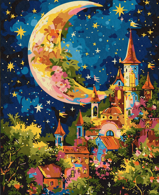 Tapyba pagal skaičius: JAUNAS MĖNULIS  40x50 cm