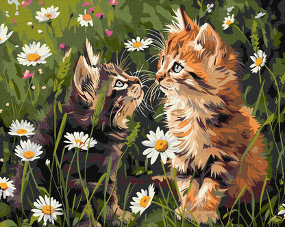 Tapyba pagal skaičius: KAČIUKAI GĖLĖSE 40x50 cm