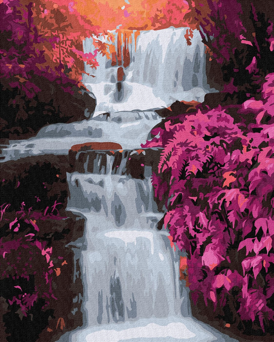Tapyba pagal skaičius: TROPIKŲ KRIOKLYS 40x50 cm