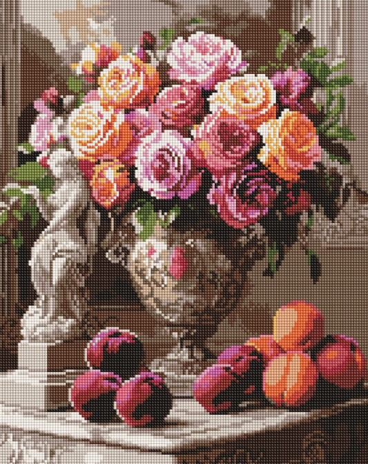 Deimantinė mozaika: KARALIŠKOS ROŽĖS 40x50 cm