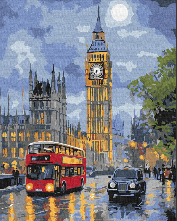 Tapyba pagal skaičius: LONDONAS 40x50 cm