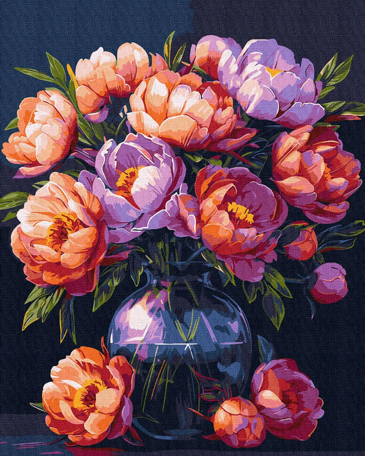 Tapyba pagal skaičius: GĖLIŲ PRABANGA 40x50 cm