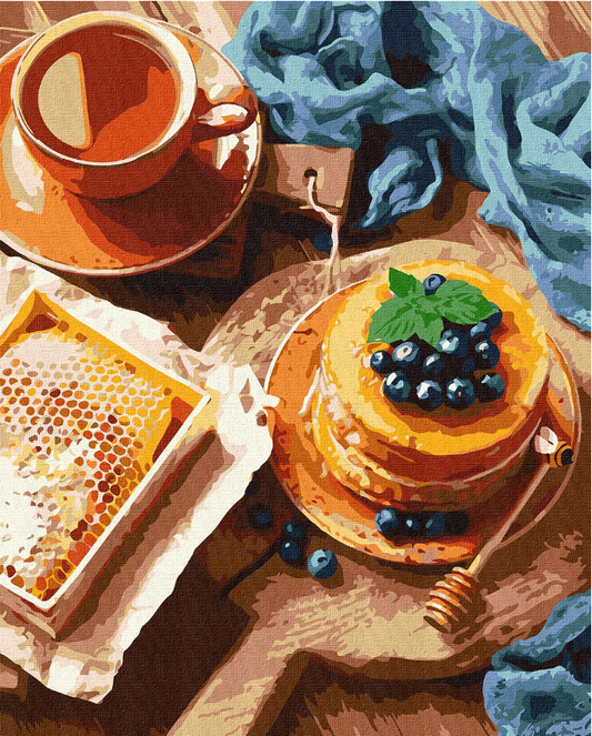 Tapyba pagal skaičius: PUSRYČIAI 40x50 cm