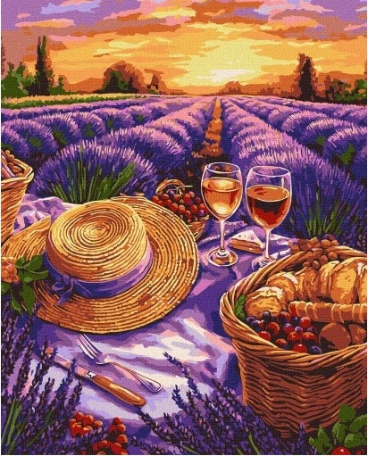 Tapyba pagal skaičius: PURPURINIS HORIZONTAS 40x50 cm