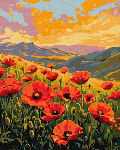 Tapyba pagal skaičius: RAMYBĖ AGUONOSE 40x50 cm