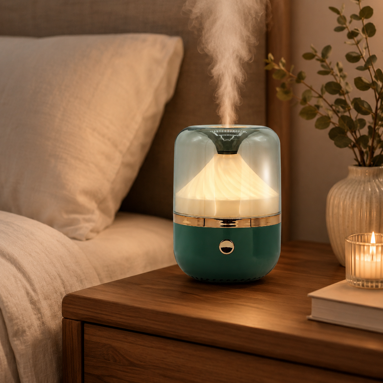 Urban Green aromato difuzorius – žalias su bronzos detalėmis