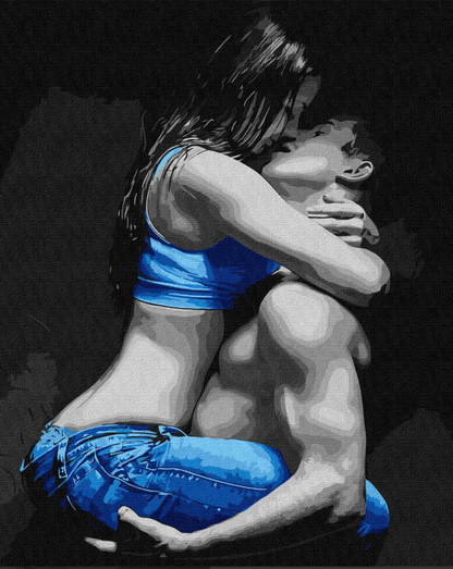 Tapyba pagal skaičius: AISTRINGAS APKABINIMAS 40x50 cm