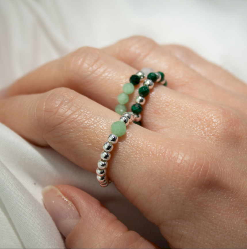NYMPH SPIRIT: Natūralių akmenų žiedų rinkinys – Miško dvasia 🌿💍