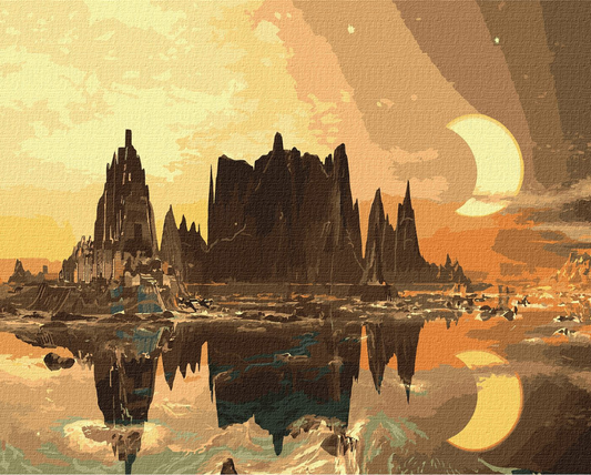 Tapyba pagal skaičius: AUKSINIS MIESTAS 40x50 cm
