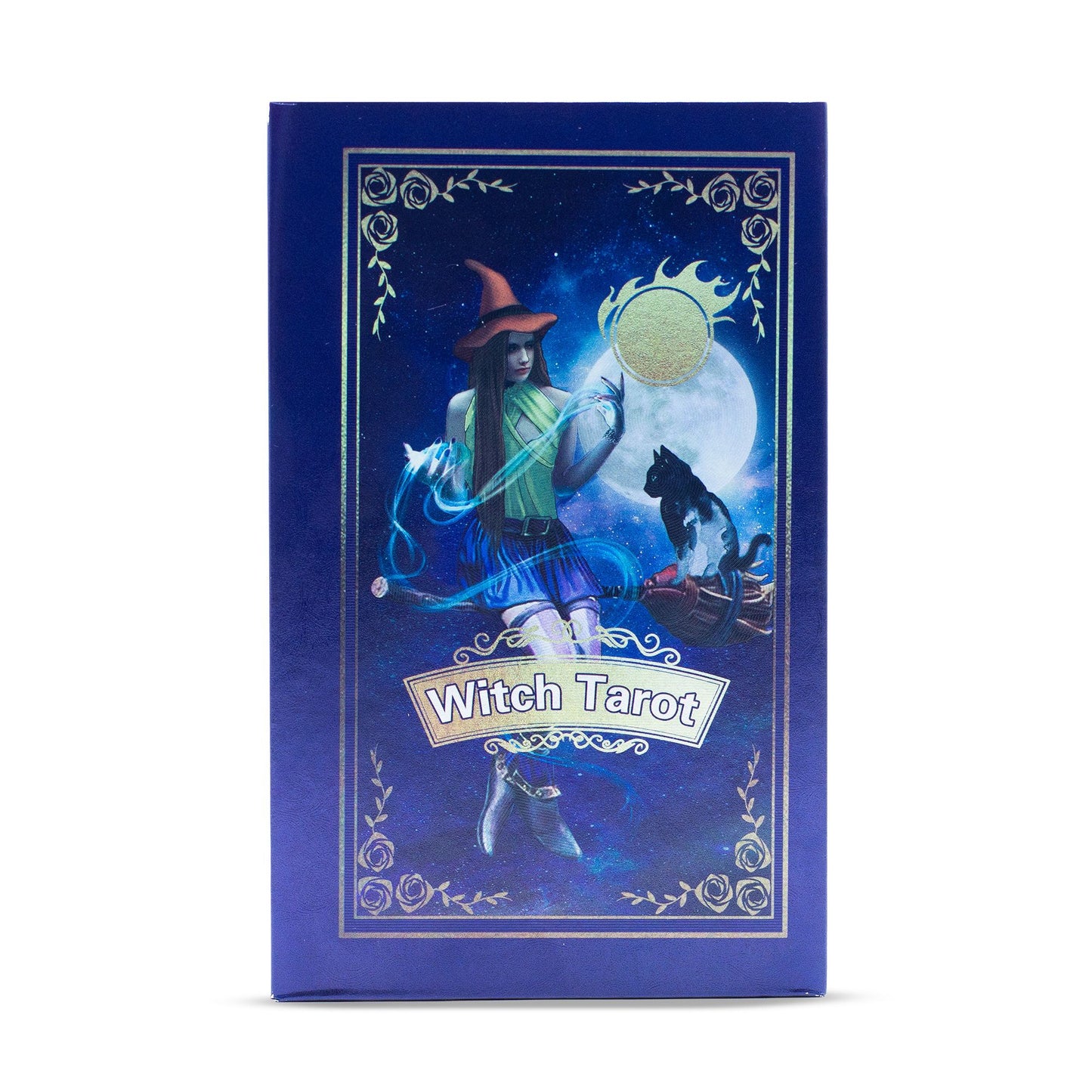 Taro kortos „Witch Tarot“ su violetine folija ir knygele