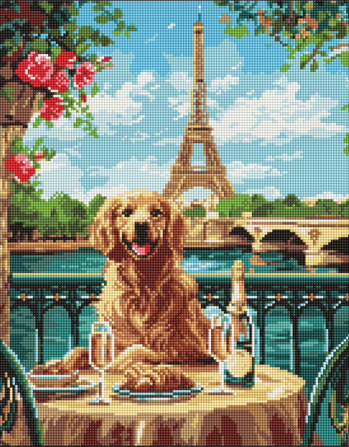 Deimantinė mozaika: LABRADORAS PARYŽIUJE 40x50 cm