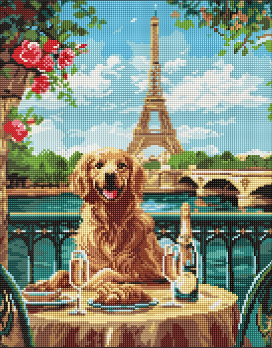 Deimantinė mozaika: LABRADORAS PARYŽIUJE 40x50 cm