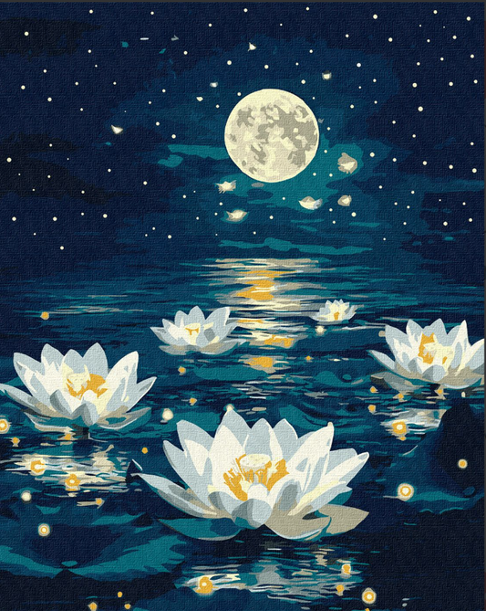 Tapyba pagal skaičius: LOTUSO ŽIEDAI 40x50 cm