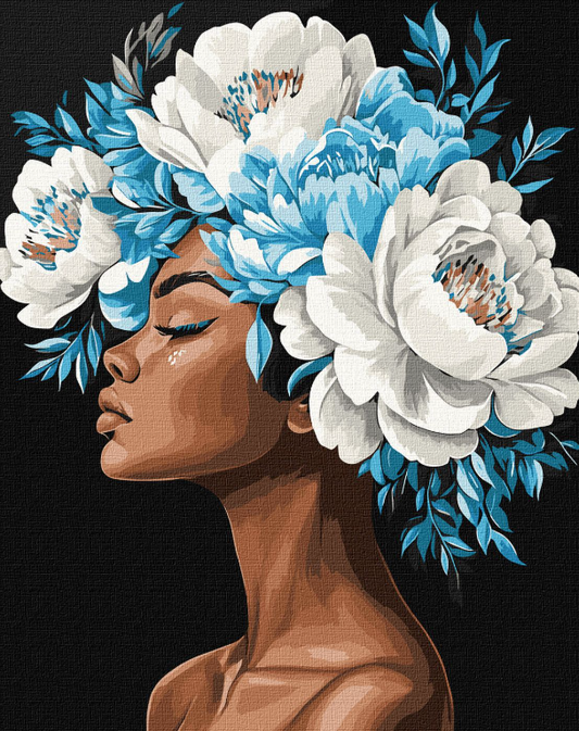 Tapyba pagal skaičius: MĖLYNA HARMONIJA 40x50 cm