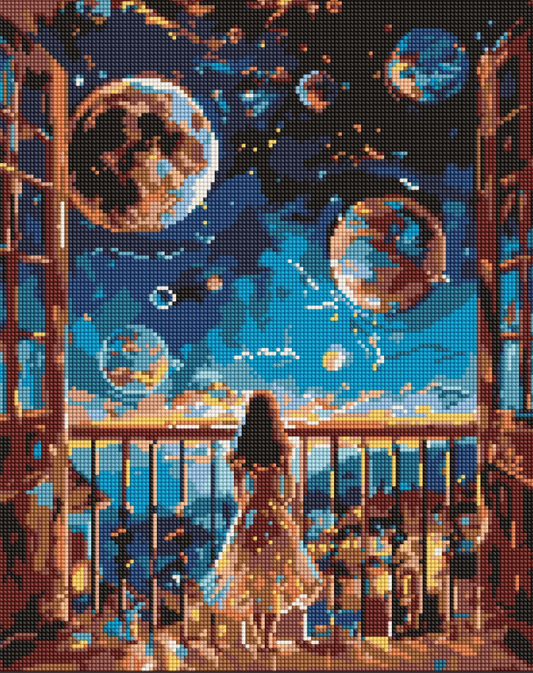 Deimantinė mozaika: UŽBURIANTI NAKTIS 40x50 cm