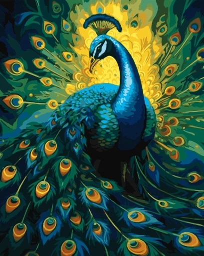 Paint by numbers: ELEGANT PEACOCK 40x50 cm