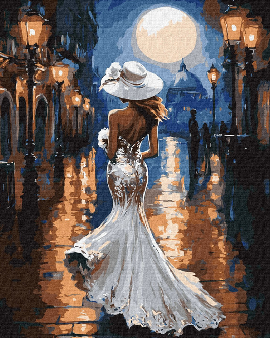 Tapyba pagal skaičius: STILINGA DAMA 40x50 cm