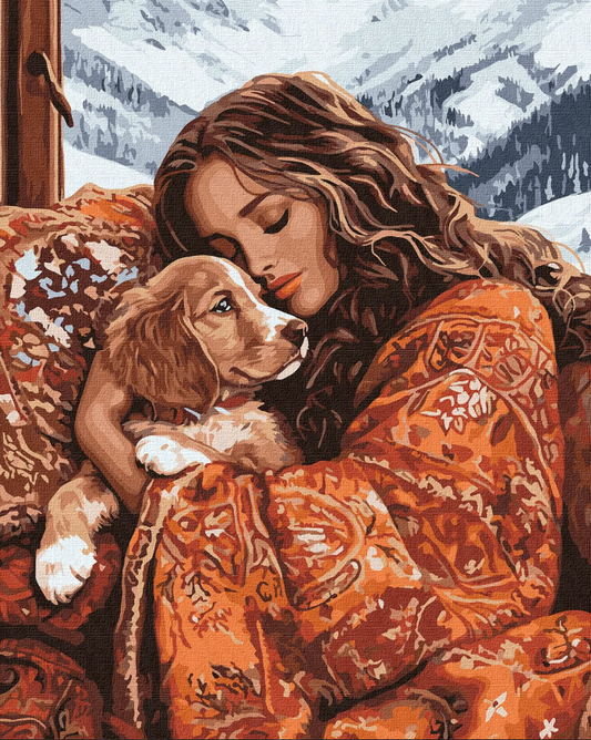 Tapyba pagal skaičius: ŠUNIUKO MEILĖ 40x50 cm