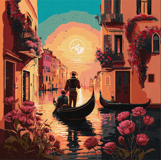 Tapyba pagal skaičius: VENECIJOS KANALAIS 40x40 cm